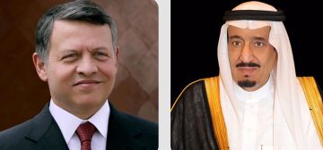 ملك الأردن يهنئ خادم الحرمين الشريفين بمناسبة اليوم الوطني الـ 95 للمملكة ملك الأردن يهنئ خادم الحرمين الشريفين بمناسبة اليوم الوطني الـ 95 للمملكة