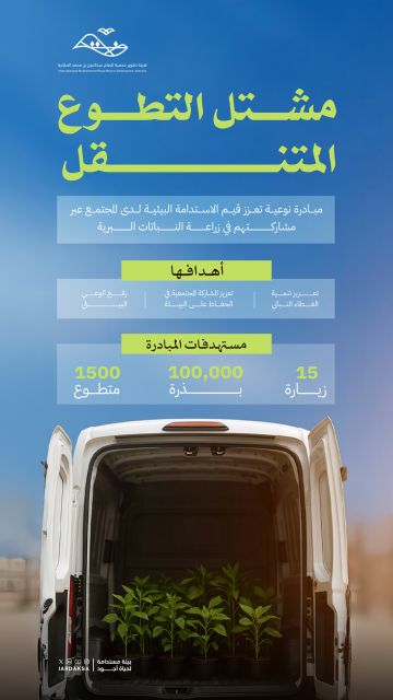 هيئة تطوير محمية الإمام عبدالعزيز بن محمد الملكية تطلق مبادرة مشتل التطوع المتنقل