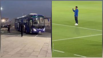 الهلال يصل إلى ملعب جاسم بن حمد وإنزاغي يتفقد أرضية الملعب.. فيديو
