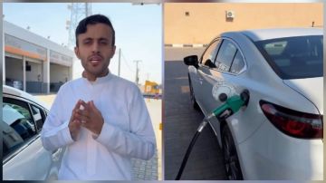 الراشد يبتكر طريقة مفيدة لتوفير الوقود ..فيديو الراشد يبتكر طريقة مفيدة لتوفير الوقود ..فيديو
