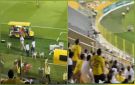 جماهير الوصل ترمي صالح أبو الشامات بالقوارير أثناء خروجه مصابا .. فيديو