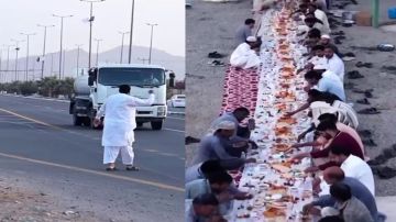 مقيم باكستاني يستوقف العابرين لدعوتهم للإفطار في رمضان بالعرضيات.. فيديو