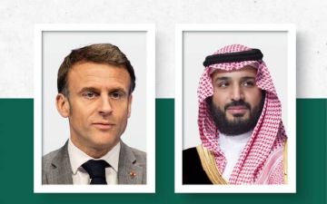 ولي العهد والرئيس الفرنسي يبحثان تطورات الأوضاع الراهنة بالمنطقة