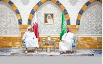 ولي العهد و أمير قطر يبحثان العلاقات الثنائية وتطورات الأوضاع الإقليمية