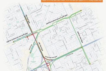 إغلاق مؤقت لطريق الملك فهد بالرياض لتنفيذ أعمال ضمن مشروع المسار الرياضي