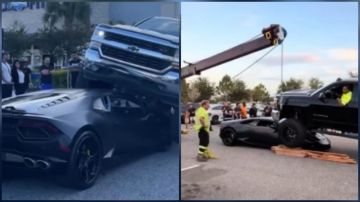 سائقة تسحق لامبورغيني بشاحنتها دون أن تلاحظها.. فيديو