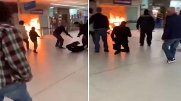 رجل يشعل النار في متجر يانصيب بمركز تجاري برازيلي رجل يشعل النار في متجر يانصيب بمركز تجاري برازيلي