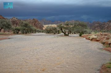 أمطار غزيرة مصحوبة بالبرد تواصل هطولها على حائل