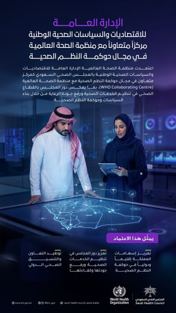 الصحة العالمية تعتمد الصحي السعودي مركزا متعاونا في حوكمة النظم الصحية الصحة العالمية تعتمد الصحي السعودي مركزا متعاونا في حوكمة النظم الصحية