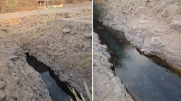 بالفيديو.. الإعلامي عامر العمري يوثق جريان عين المضيق بمحافظة وادي الفرع