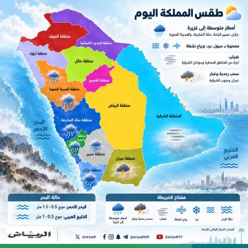 الأرصاد : أمطار رعدية غزيرة وسيول متوقعة على خمس مناطق الأرصاد : أمطار رعدية غزيرة وسيول متوقعة على خمس مناطق