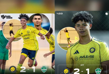رونالدو يتفاعل مع هدفي نجله في مباراة النصر والأهلي (فيديو) رونالدو يتفاعل مع هدفي نجله في مباراة النصر والأهلي (فيديو)