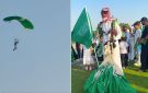 هبوط مظلي بالثوب السعودي في سماء الشرقية تزامنا مع احتفالات اليوم الوطني.. فيديو