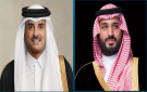  ولي العهد يبحث العلاقات والمستجدات الإقليمية مع أمير قطر