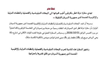السفارة القطرية تباشر عملها من الخرطوم في مقرها الجديد المؤقت بالخرطوم السفارة القطرية تباشر عملها من الخرطوم في مقرها الجديد المؤقت بالخرطوم