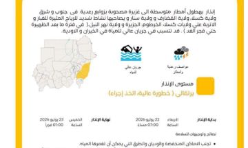 إنذار برتقالي من الأرصاد الجوية