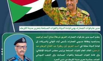 مدير عام قوات الجمارك يهنئ بتحرير الكرمك مدير عام قوات الجمارك يهنئ بتحرير الكرمك