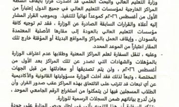 قرار سوداني حاسم بإنهاء عمل المراكز التعليمية في كمبالا قرار سوداني حاسم بإنهاء عمل المراكز التعليمية في كمبالا