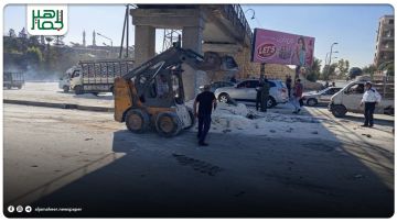 حادث سير صباح اليوم على الطريق الواقع تحت جسر الفيض في مدينة حلب