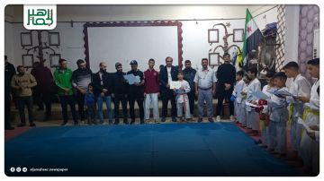 نادي منبج الرياضي يكرم 50 لاعب كاراتيه بعد ستة أشهر من التدريب والمشاركة في بطولات المحافظة نادي منبج الرياضي يكرم 50 لاعب كاراتيه بعد ستة أشهر من التدريب والمشاركة في بطولات المحافظة