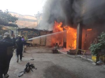 حريق في دمشق، والأضرار مادية حريق في دمشق، والأضرار مادية