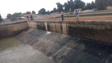 مياه دير الزور تبدأ أعمال تنظيف وتعقيم المحطة الرئيسية