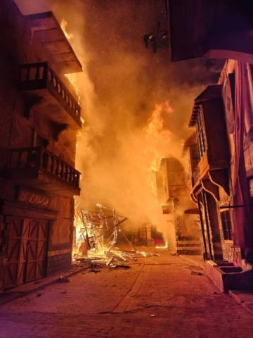 خسارة مالية كبيرة في حريق موقع تصوير النويلاتي 