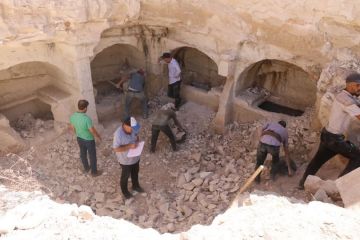 اكتشاف مدافن أثرية تعود للعصر البيزنطي في مدينة معرة النعمان