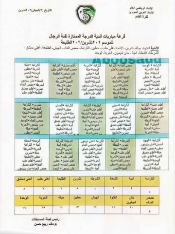 سحب قرعة دوري الدرجة الممتازة بكرة القدم