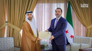 وزير الخارجية يتسلم أوراق اعتماد سفير الإمارات العربية لدى سوريا وزير الخارجية يتسلم أوراق اعتماد سفير الإمارات العربية لدى سوريا