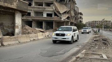 وفد مجلس الأمن الدولي يطلع على حجم الدمار الذي طال حي جوبر بدمشق جراء قصف النظام البائد