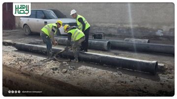تنفيذ المرحلة الثانية من مشروع خط مياه باب النيرب بطول 1850 مترا