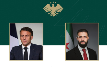 الشرع وماكرون يبحثان مسألة دعم سوريا في مسار الاستقرار وإعادة الإعمار