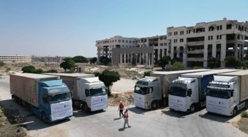 قطر ترسل مساعدات للنازحين من السويداء في محافظة درعا قطر ترسل مساعدات للنازحين من السويداء في محافظة درعا