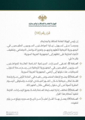 إعفاء سيارات السوريين المقيمين في تركيا من رسوم الدخول مرة واحدة شهريا