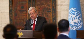 غوتيريش يعقد مؤتمرا صحفيا في ختام زيارته لدمشق غوتيريش يعقد مؤتمرا صحفيا في ختام زيارته لدمشق