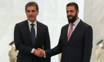 الشرع ورئيس إقليم كردستان يبحثان التطورات الإقليمية الشرع ورئيس إقليم كردستان يبحثان التطورات الإقليمية