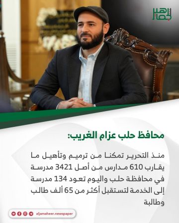 محافظ حلب عزام الغريب: محافظ حلب عزام الغريب: