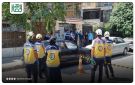 إخلاء بناء في حي الوفاء بشارع النيل بمدينة حلب نتيجة وجود تصدعات ومشاكل فنية