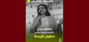 العفو الدولية: الحقوقية سلوى غريسة تمثل يوم 30 افريل 2026 في حالة سراح أمام القضاء