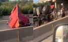 قبل محطة p age مرناق نحو تونس: انقلاب شاحنة ثقيلة بالطريق السيارة (فيديو)