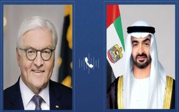 محمد بن زايد والرئيس الألماني يبحثان تطورات التصعيد الإقليمي