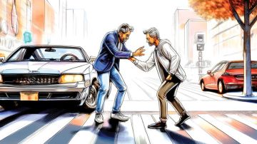 سائق يعتدي على شاب طالبه بالتوقف خلال عبور خط المشاة سائق يعتدي على شاب طالبه بالتوقف خلال عبور خط المشاة