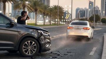 سائق دون رخصة يصطدم بمركبة ويهرب سائق دون رخصة يصطدم بمركبة ويهرب