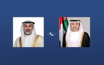 اتصال هاتفي بين عبدالله بن زايد ووزير خارجية الكويت لبحث تطورات المنطقة اتصال هاتفي بين عبدالله بن زايد ووزير خارجية الكويت لبحث تطورات المنطقة