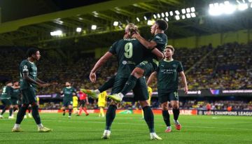 دوري أبطال أوروبا...
مانشستر سيتي يسقط فياريال بثنائية هالاند وسيلفا دوري أبطال أوروبا...
مانشستر سيتي يسقط فياريال بثنائية هالاند وسيلفا