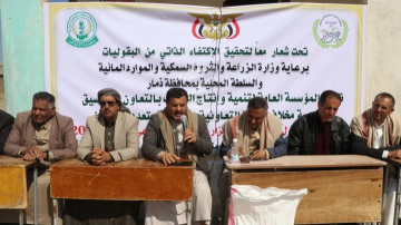 تدشين حصاد وشراء بذور الفاصوليا من مزارعي مخلاف منقذة بمديرية ذمار