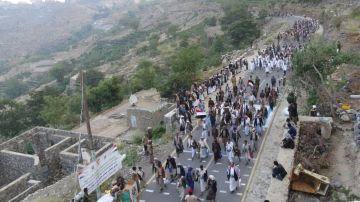 عرض شعبي ومسيرات في حجة بالذكرى الثانية لعملية طوفان الأقصى عرض شعبي ومسيرات في حجة بالذكرى الثانية لعملية طوفان الأقصى