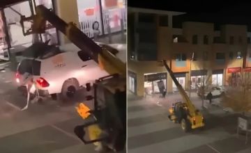 لصوص يسرقون صرافا آليا في بريطانيا باستخدام رافعة لكن الغنيمة صدمة!