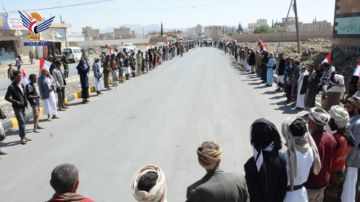 مسير ووقفة مسلحة بمديرية صنعاء الجديدة بالذكرى الثانية لطوفان الأقصى